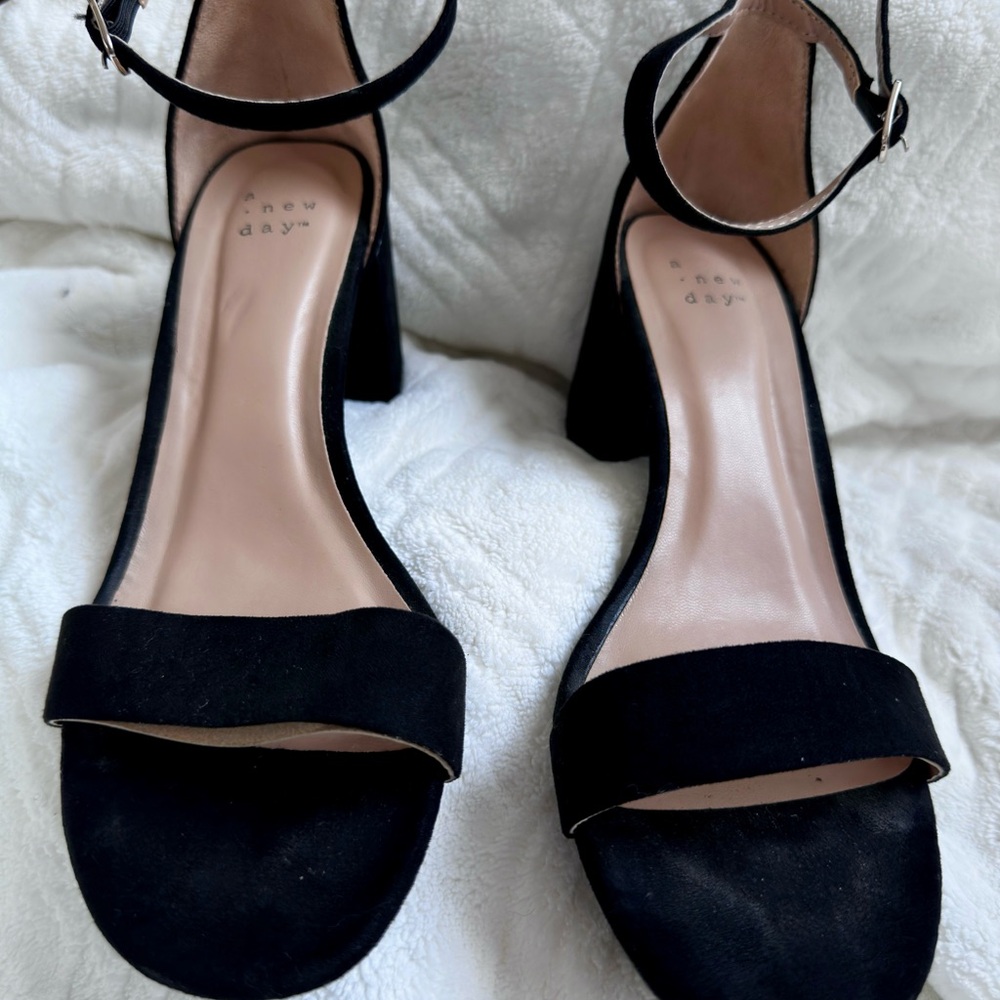 A New Day Black Block Heel Sandals